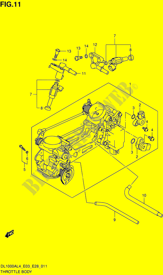 DROSSELKLAPPENGEHÄUSE (DL1000AL4 E03) für Suzuki V-STROM 1000 2014