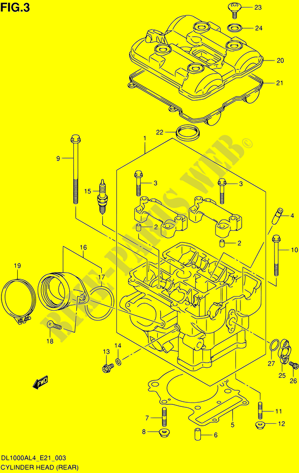 ZYLINDERKOPF (REAR) für Suzuki V-STROM 1000 2014