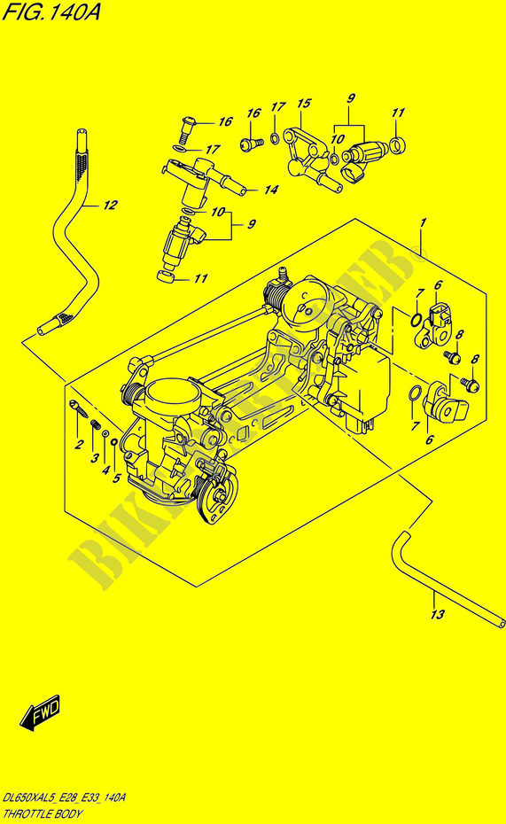 DROSSELKLAPPENGEHÄUSE (DL650XAL5 E28) für Suzuki V-STROM 650 2015