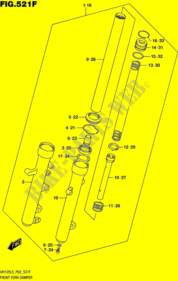 VORDERGABEL (UH125AL5 P19) für Suzuki BURGMAN 125 2015