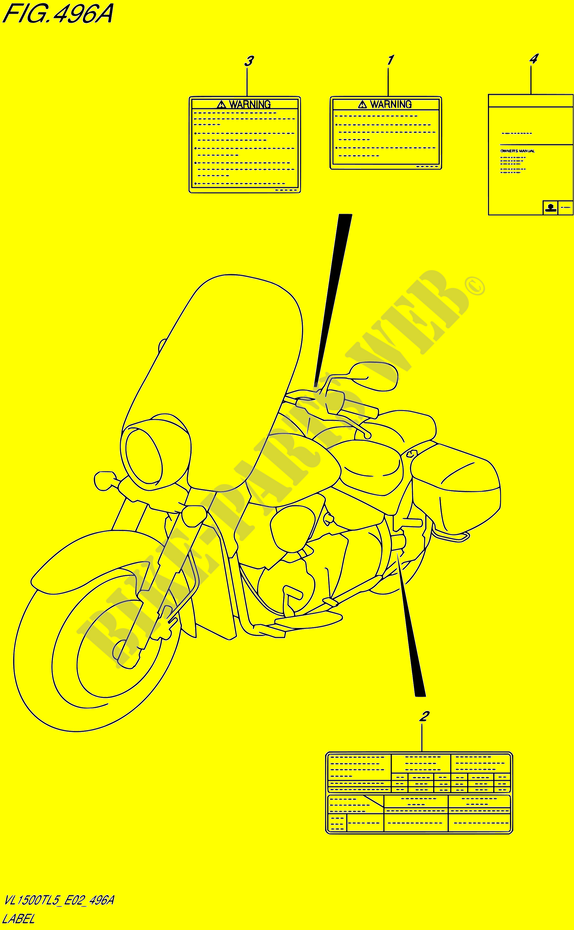 ETIKETTE (VL1500TL5 E02) für Suzuki BOULEVARD 1500 2015