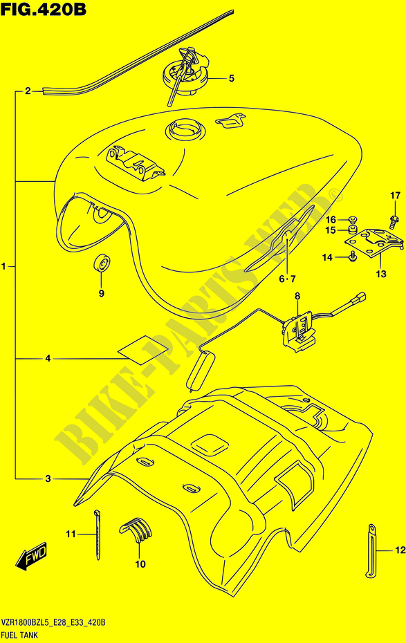 TREIBSTOFFTANK (VZR1800BZL5 E33) für Suzuki BOULEVARD 1800 2015