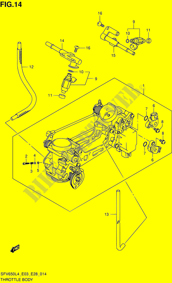 DROSSELKLAPPENGEHÄUSE (SFV650AL4 E28) für Suzuki GLADIUS 650 2014