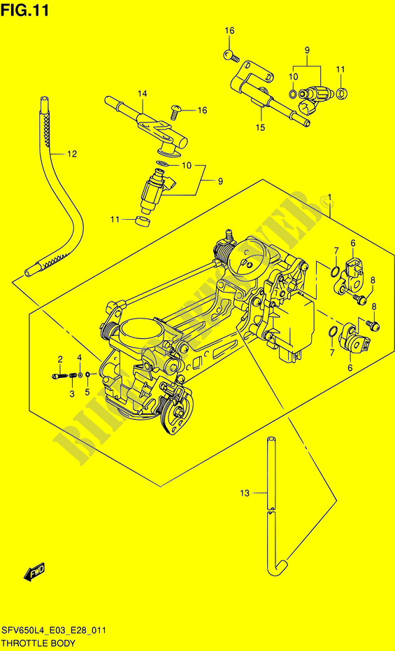 DROSSELKLAPPENGEHÄUSE (SFV650L4 E03) für Suzuki GLADIUS 650 2014