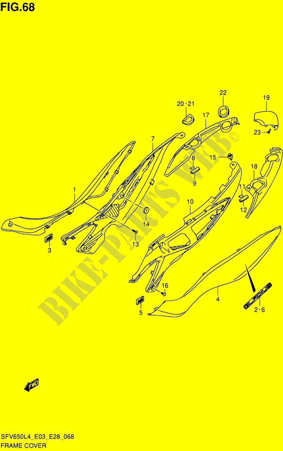 HINTERE VERKLEIDUNG (SFV650L4 E03) für Suzuki GLADIUS 650 2014