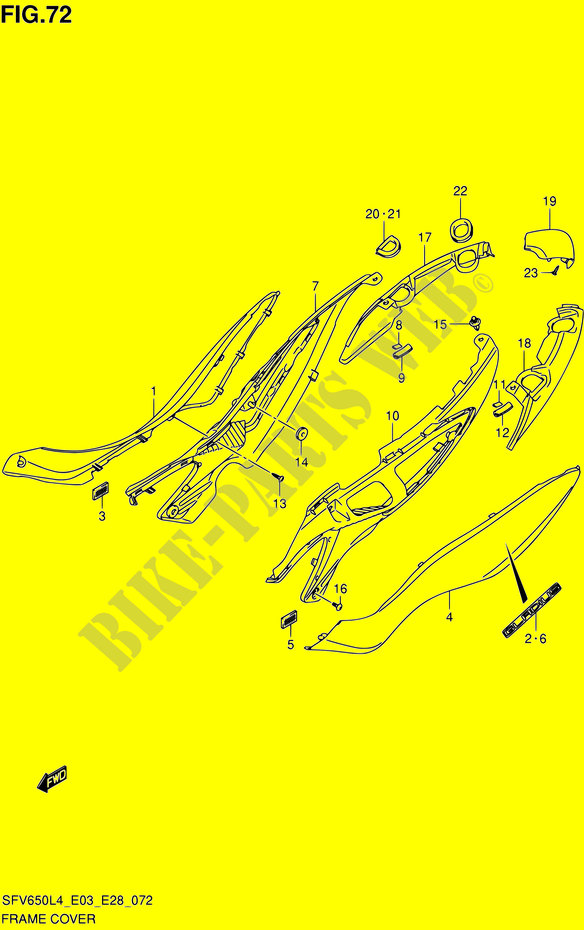 HINTERE VERKLEIDUNG (SFV650AL4 E33) für Suzuki GLADIUS 650 2014