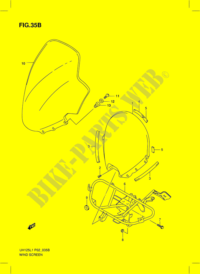 WINDSCHUTZSCHEIBE (MODEL RACING P19) für Suzuki BURGMAN 125 2011