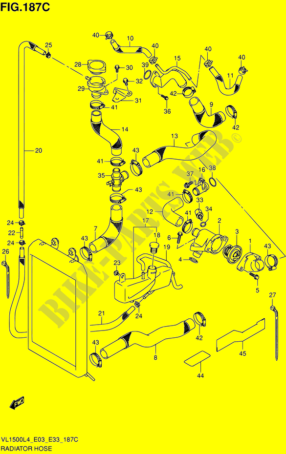 KÜHLERSCHLAUCH (VL1500BL4 E03) für Suzuki BOULEVARD 1500 2014