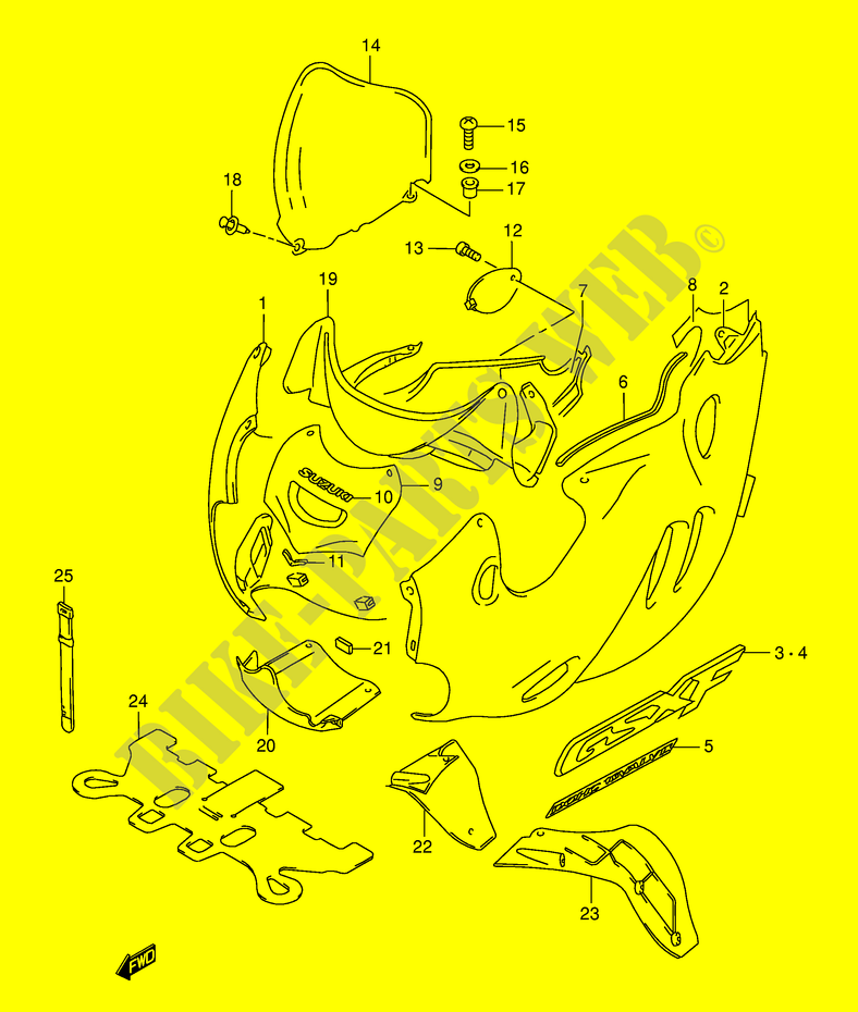 VERKLEIDUNG (MODEL K3) für Suzuki GSX-F 750 2001