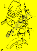 SCHEINWERFERGEHEUSE   VORDER SCHUTZBLECH (MODEL F) für Suzuki RG 50 1989