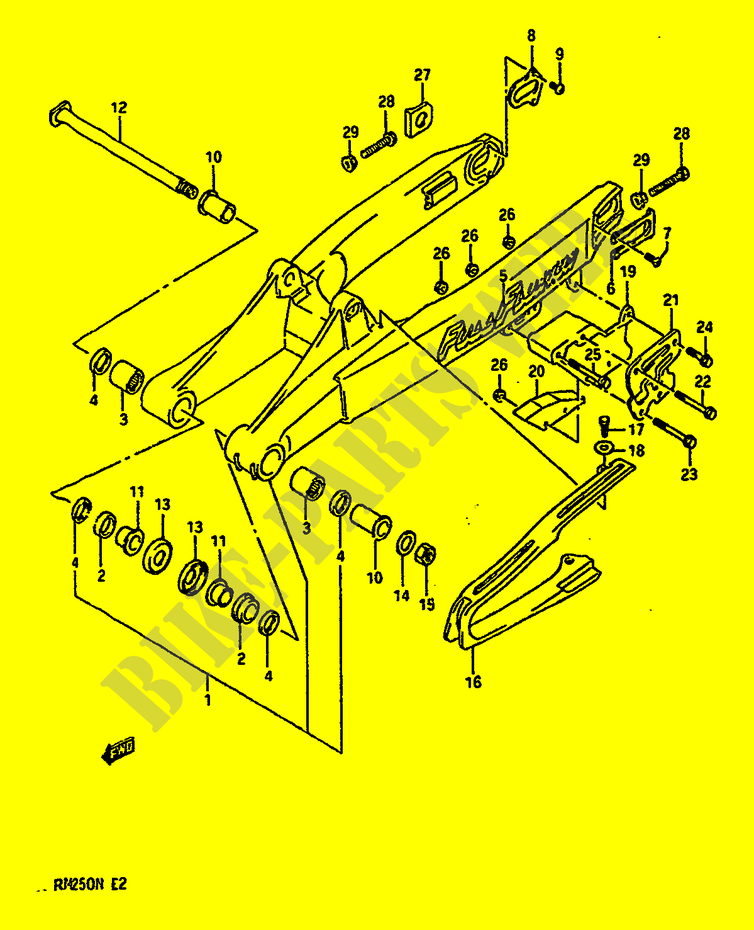 HINTERER SCHWING ARM (MODEL K/L) für Suzuki RM 250 1992