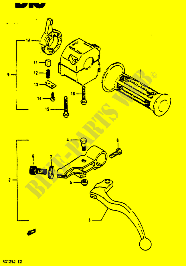 LINKER GRIFF SCHALTER (MODEL G F.NO. 102308~/H/J) für Suzuki RG 125 1988