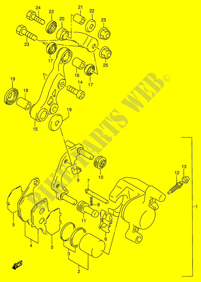 FRONT BREMSSATTEL (MODEL T/V/X/Y) für Suzuki ADDRESS 100 1997