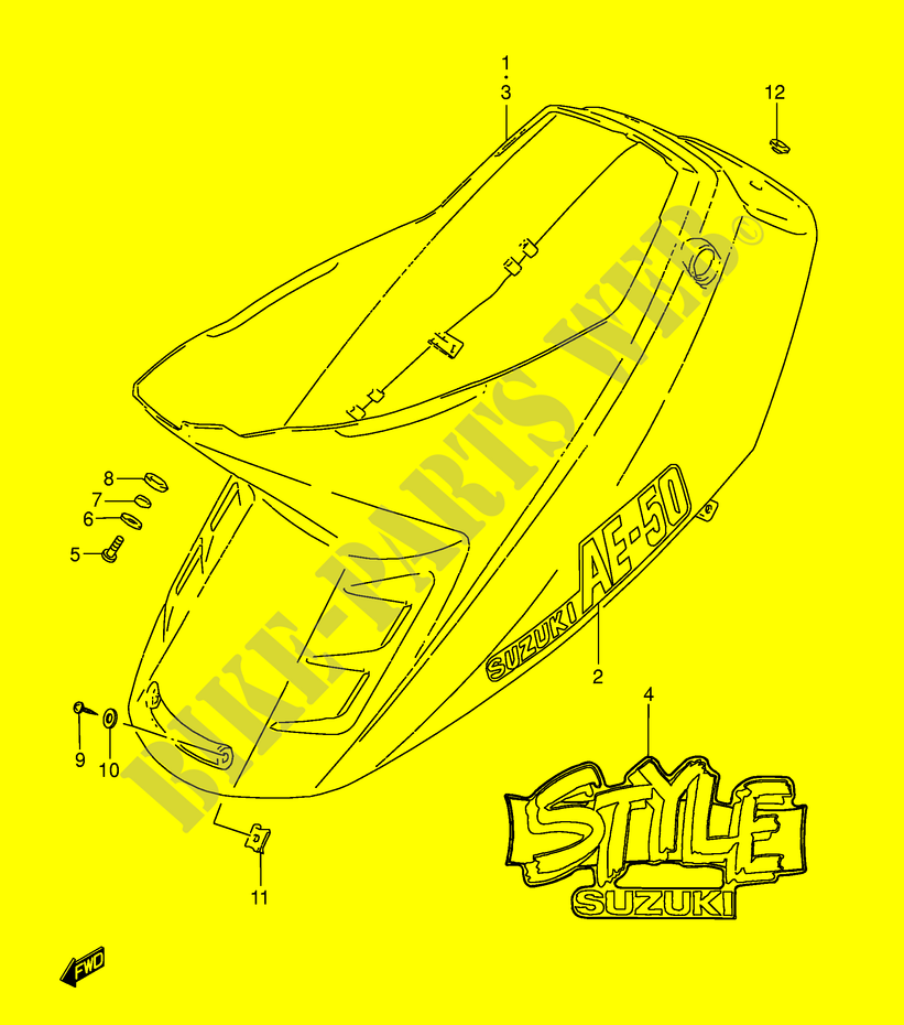 RAHMEN VERKLEIDUNG (MODEL L/M) für Suzuki AE 50 1994