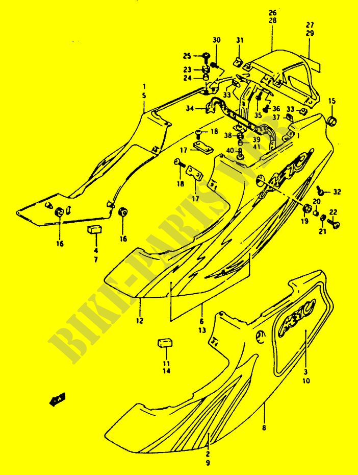 RAHMEN VERKLEIDUNG (MODEL N) für Suzuki RG 125 1993