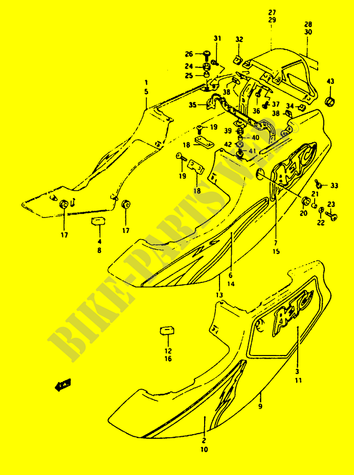 RAHMEN VERKLEIDUNG (MODEL P) für Suzuki RG 125 1994