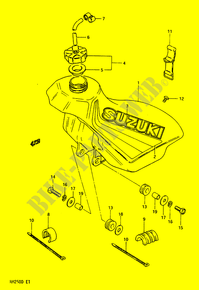 TREIBSTOFF TANK MODEL Z für Suzuki RM 250 1983
