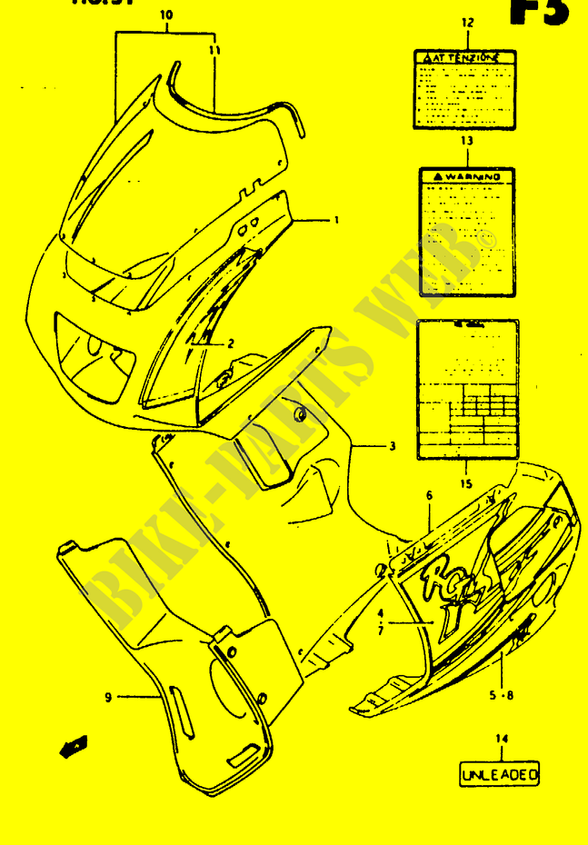 VERKLEIDUNG (MODEL P ILE) für Suzuki RG 125 1993