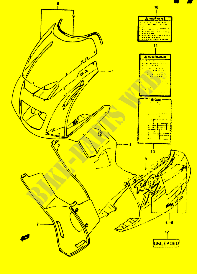 VERKLEIDUNG (MODEL R) für Suzuki RG 125 1993
