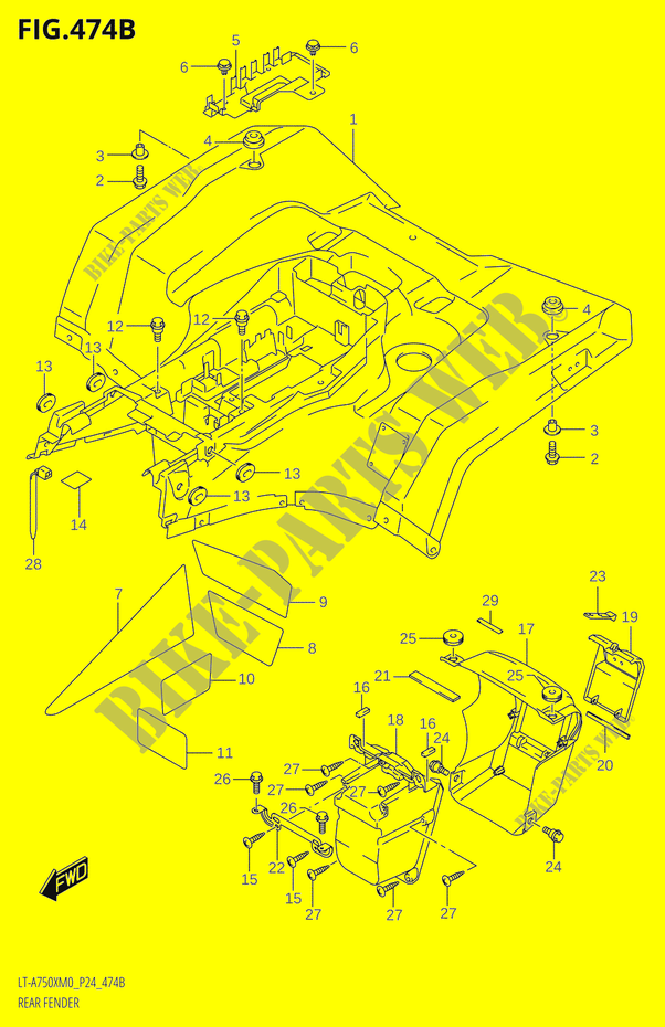 HINTERE KOTFLÜGEL M0 P24) für Suzuki KINGQUAD 750 2020
