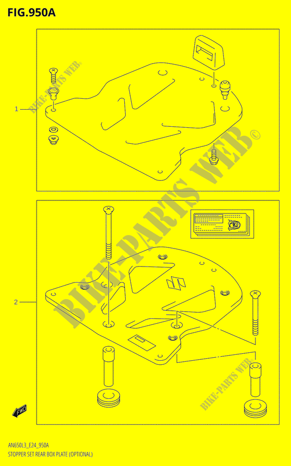 STOPPER SET REAR BOX PLATE (OPTIONAL) für Suzuki BURGMAN 650 2013
