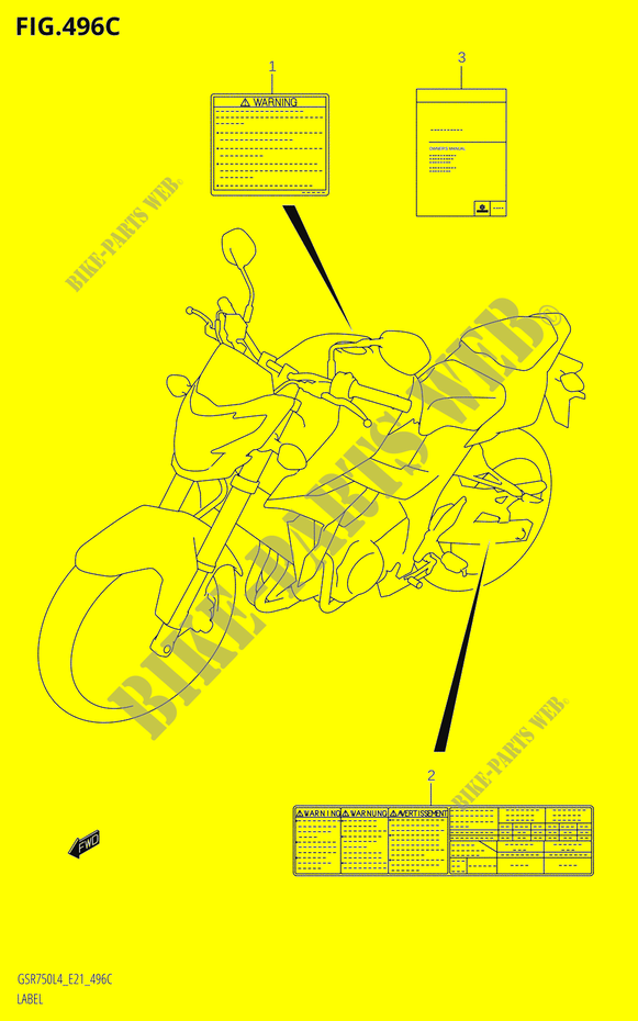 ETIKETTER750UE:L4:E21) für Suzuki GSR 750 2014
