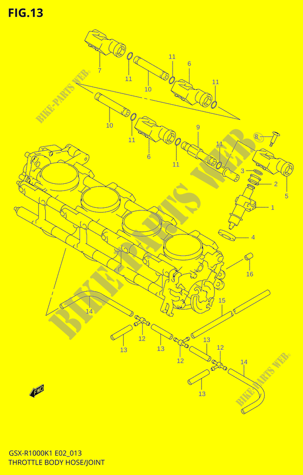 INJEKTORENANT FLEXIBLE / ROTULE (GSX R1000K1) für Suzuki GSX-R 1000 2001