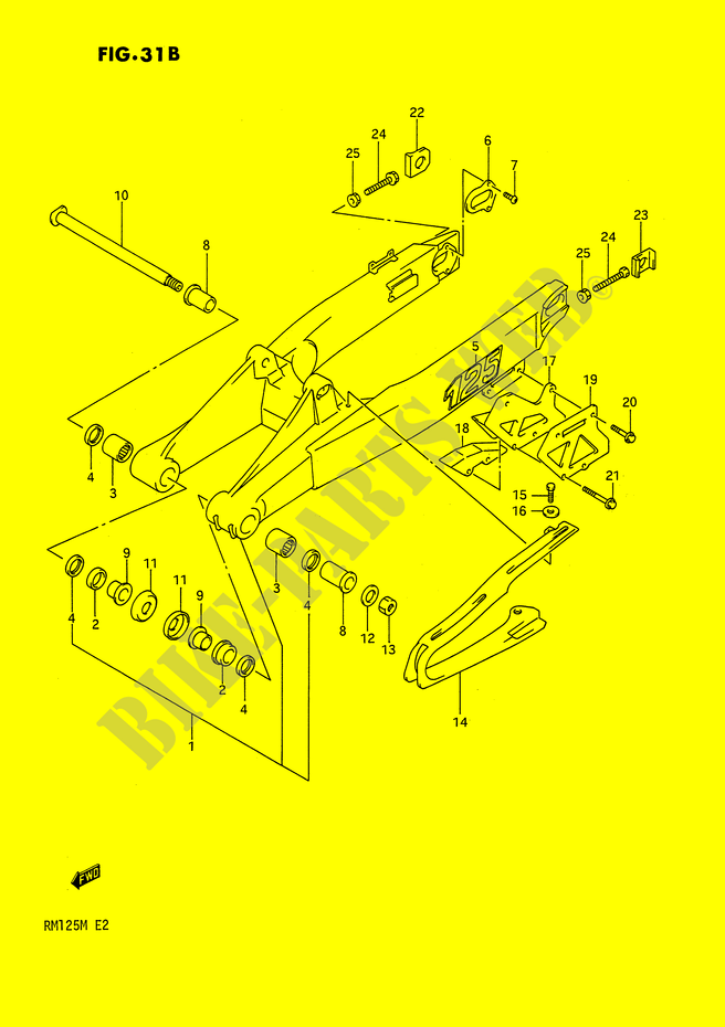 HINTERER SCHWING ARM (MODEL M) für Suzuki RM 125 1989