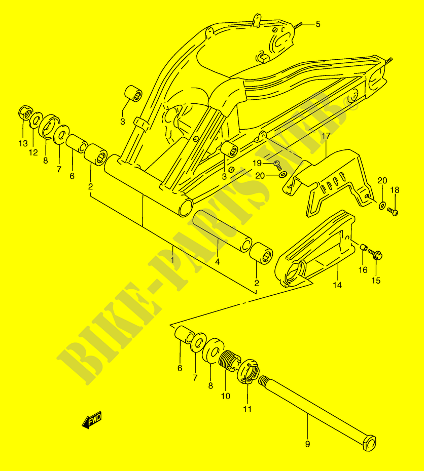HINTERER SCHWING ARM (MODEL M) für Suzuki RG 250 1996