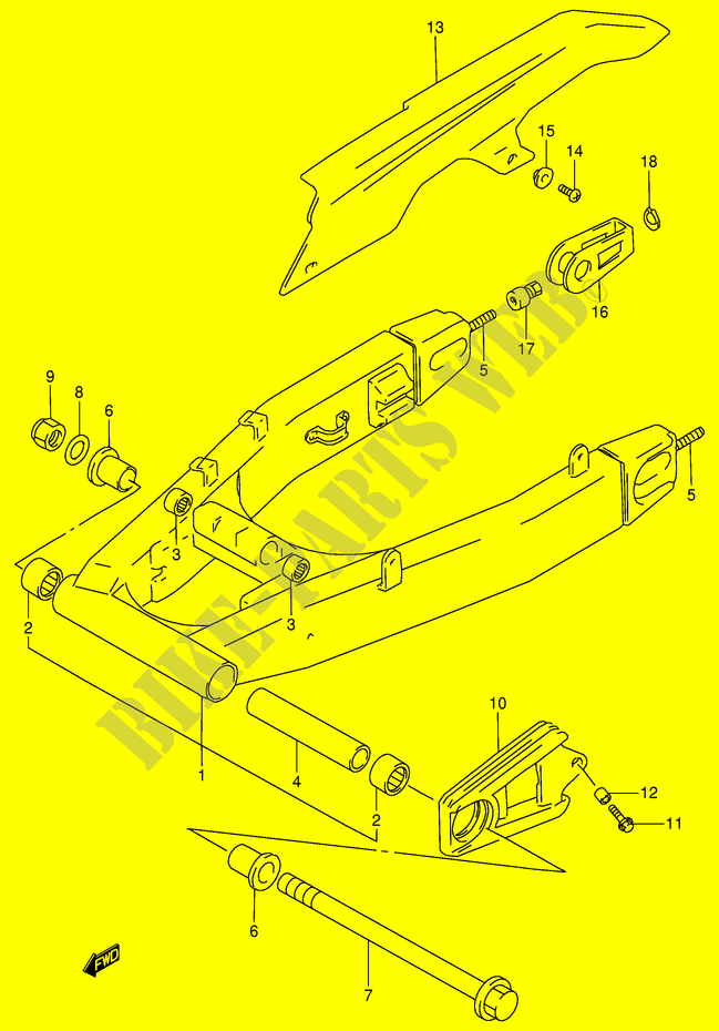 HINTERER SCHWING ARM (MODEL R/S) für Suzuki RF 900 1995