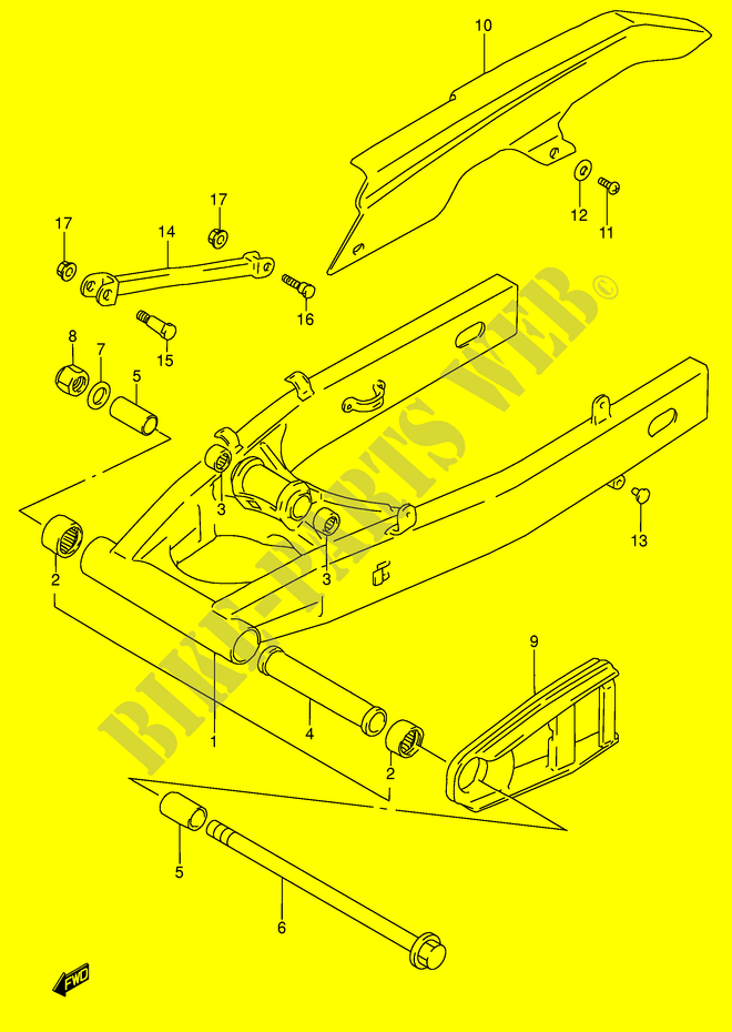 HINTERER SCHWING ARM (MODEL T/V) für Suzuki RF 600 1995