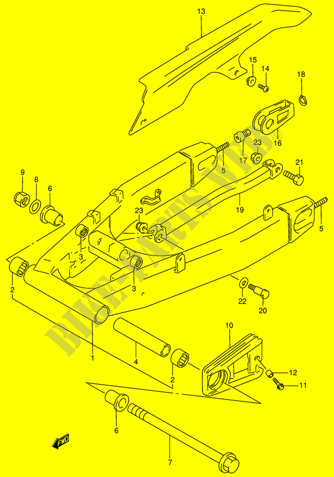 HINTERER SCHWING ARM (MODEL T/V/W) für Suzuki RF 900 1995