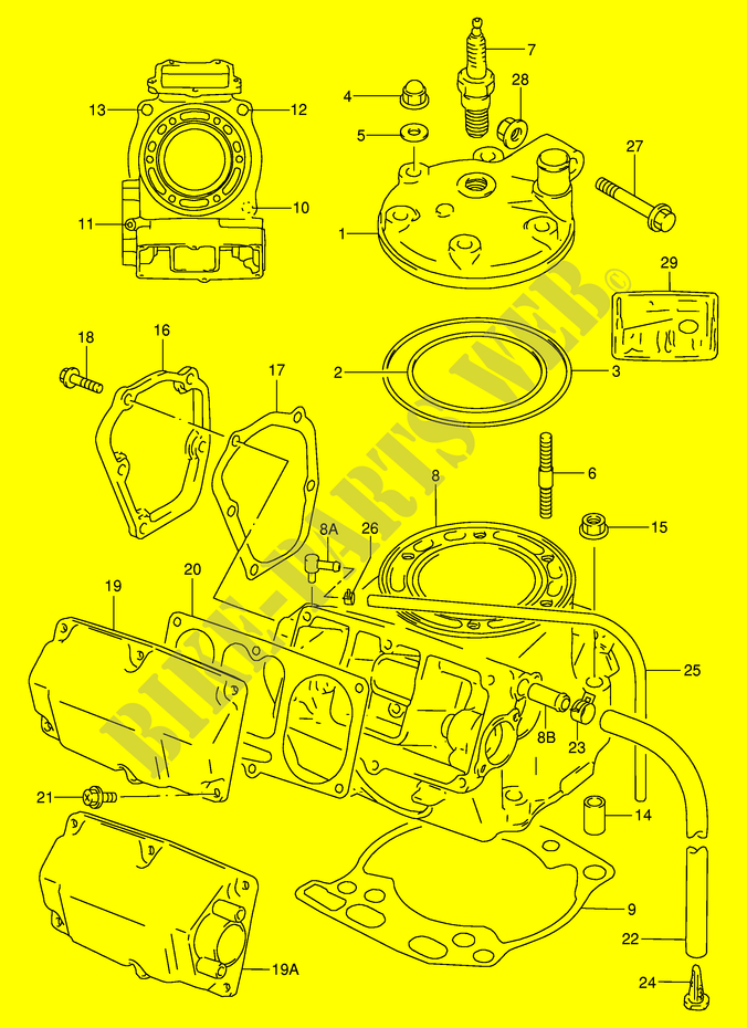 ZYLINDER (MODEL T/V/W) für Suzuki RM 250 1997