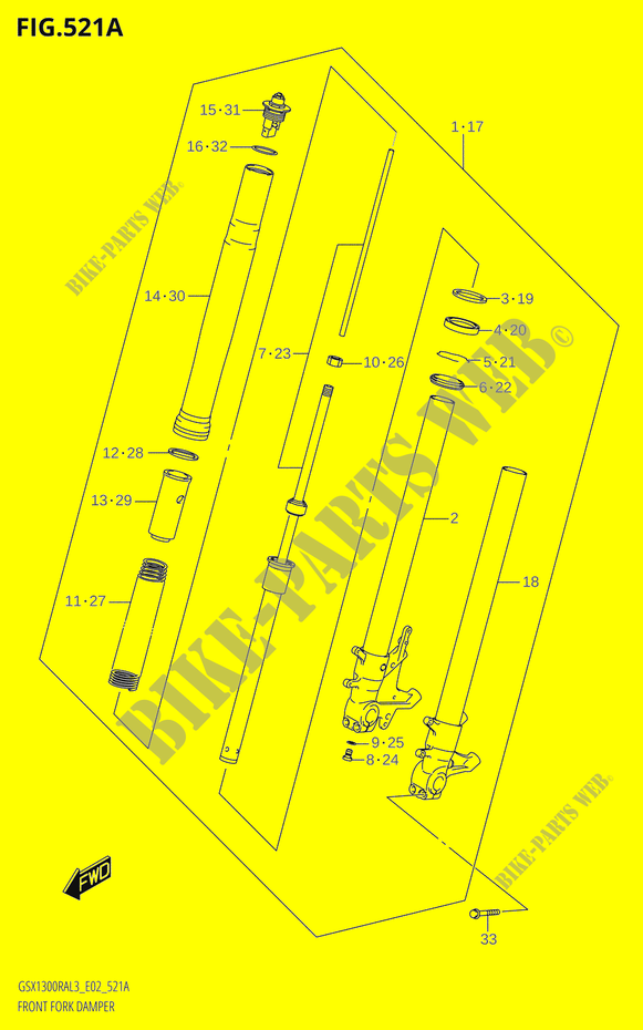 VORDERGABELAMPER (GSX1300RA:L3:E02) für Suzuki HAYABUSA 1300 2013