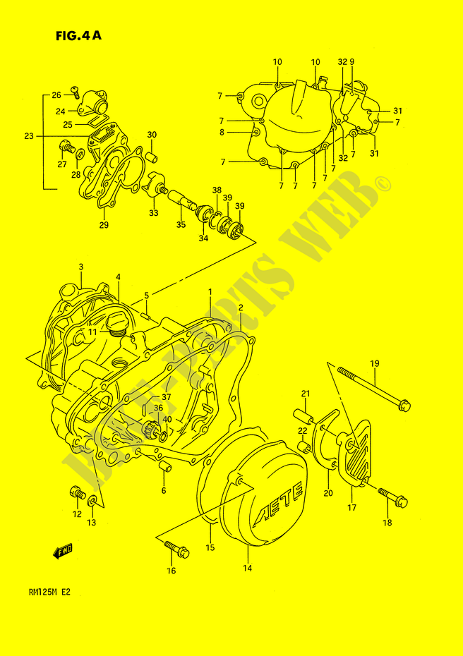 KURBELGEHEUSE ABDECKUNG  WASSER PUMPE (MODEL L/M) für Suzuki RM 125 1991