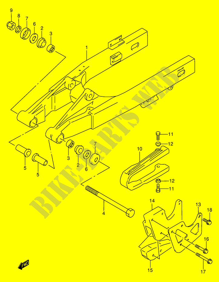 HINTERER SCHWING ARM (MODEL K3) für Suzuki RM 85 2006