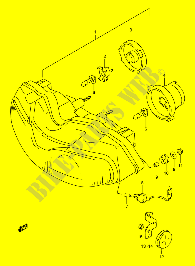 SCHEINWERFER (MODEL V E4,E18,E22,E25,E34,E39,P37) für Suzuki TL-S 1000 2001