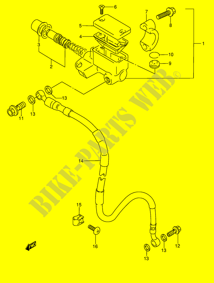 VORDERER HAUPTBREMSZYLINDER (MODEL T P37) für Suzuki RMX 250 1991