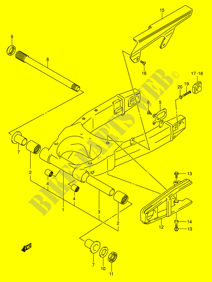 HINTERER SCHWING ARM (MODEL K3/K4) für Suzuki SV 1000 2003
