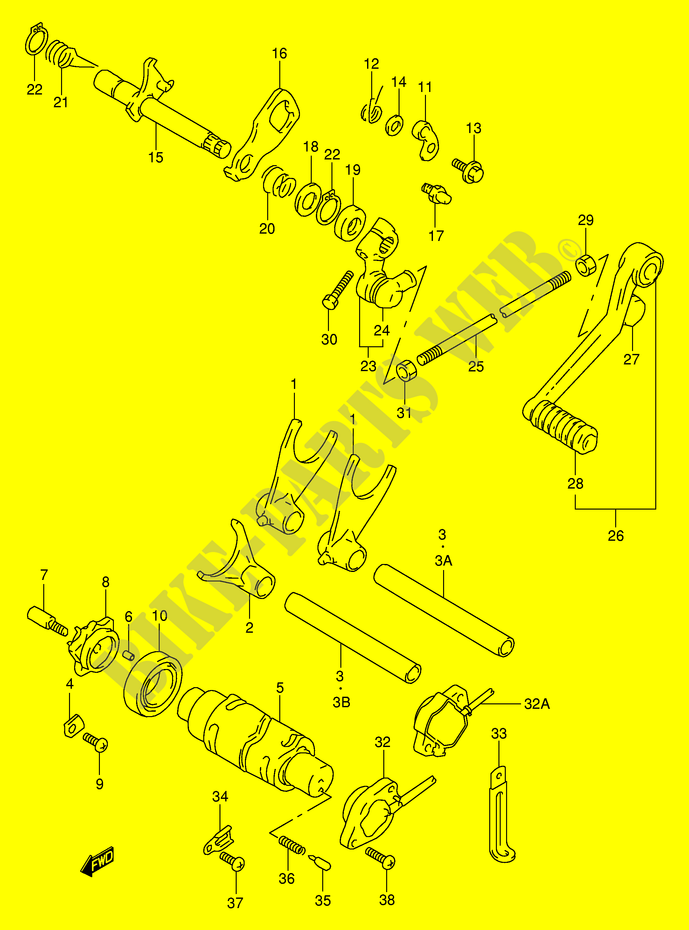 SCHALTHEBEL (MODEL V/W) für Suzuki TL-S 1000 2001