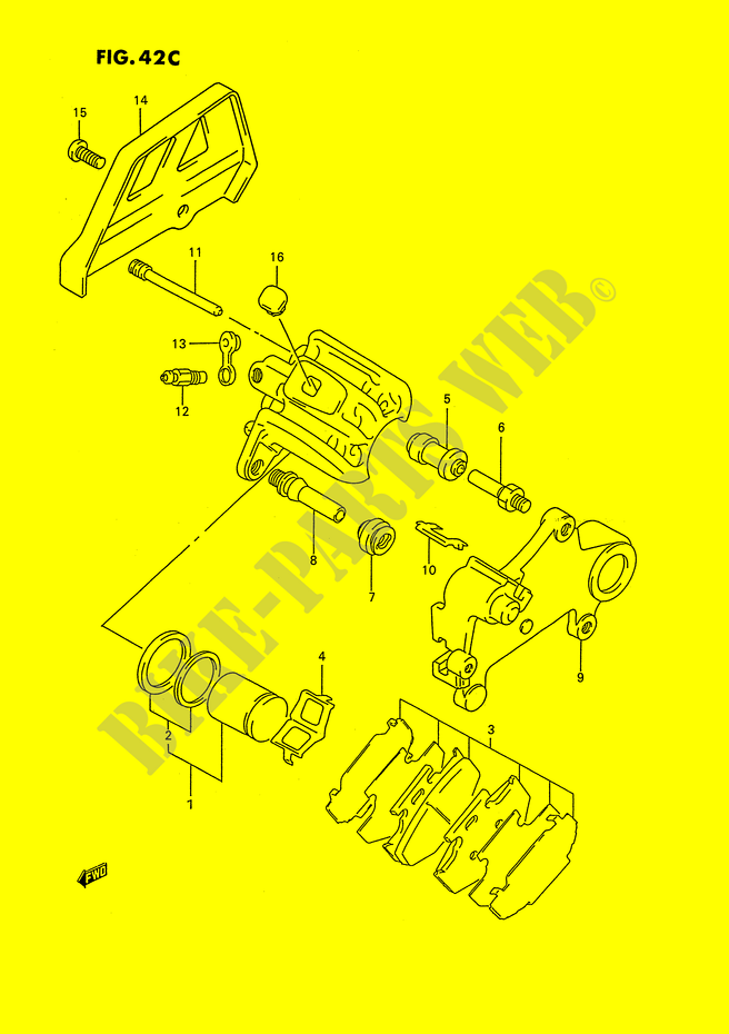 HINTERE BREMSZANGE (MODEL P/R/S/T) für Suzuki RMX 250 1996