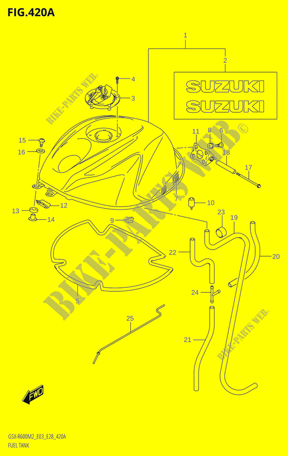 TREIBSTOFFTANK (GSX R600:(E03,E28)) für Suzuki GSX-R 600 2022