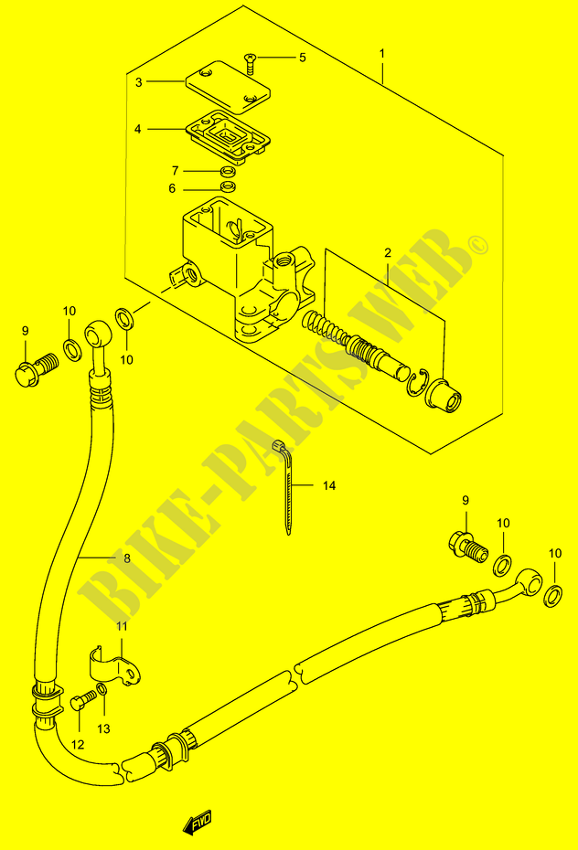 HINTERER HAUPTBREMSZYLINDER (MODEL K4/K5) für Suzuki BURGMAN 150 2004