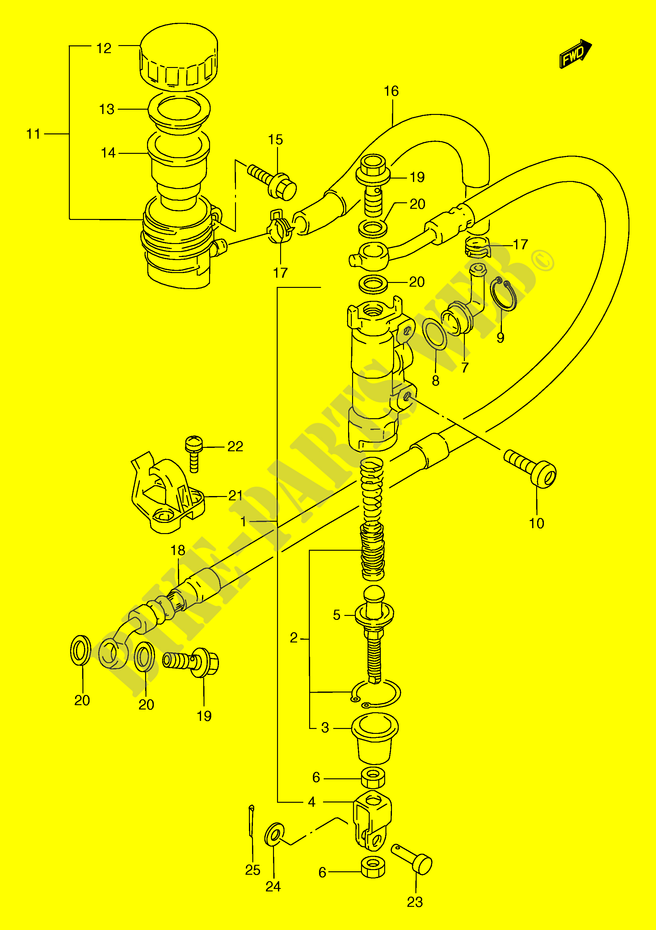 HINTERER HAUPTBREMSZYLINDER (MODEL L/M/N/P/R) für Suzuki TS-R 125 1991