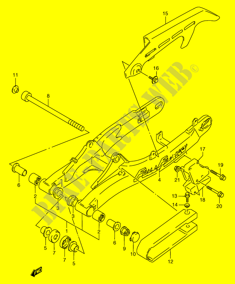 HINTERER SCHWING ARM (MODEL K/L) für Suzuki TS-R 125 1991