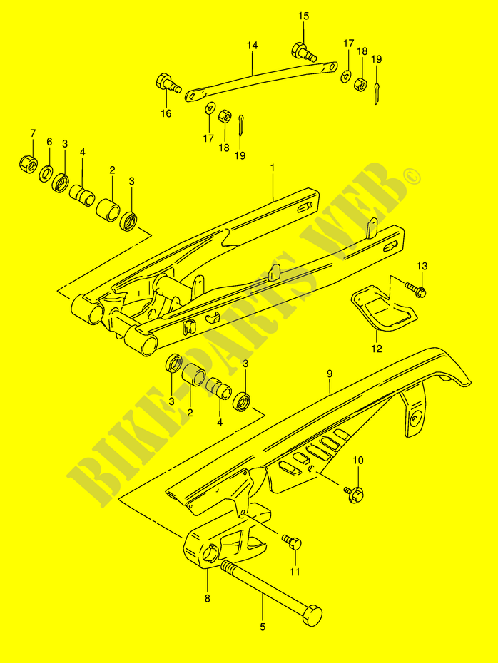 HINTERER SCHWING ARM (MODEL M E17) für Suzuki TS-X 50 1986