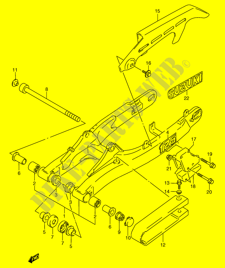 HINTERER SCHWING ARM (MODEL M/N/P) für Suzuki TS-R 125 1994