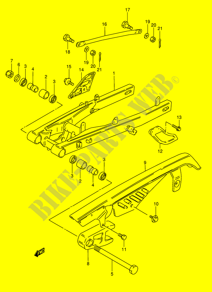 HINTERER SCHWING ARM (MODEL M/R E22) für Suzuki TS-X 50 1986