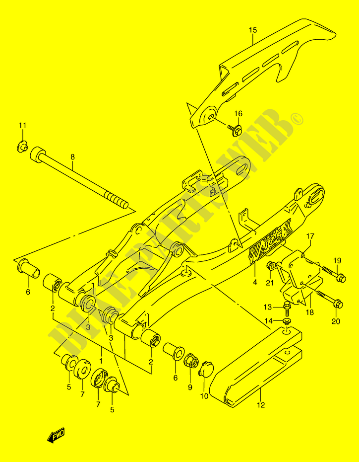 HINTERER SCHWING ARM (MODEL R) für Suzuki TS-R 125 1991