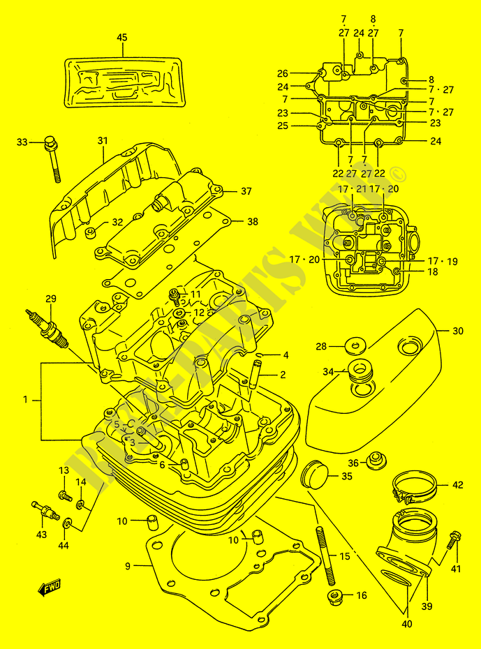 ZYLINDER KOPF (FRONT) für Suzuki INTRUDER 1400 1988